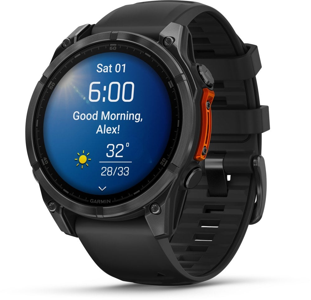 Garmin fēnix 8, 47mm, RVS body, Gorilla Glass, Grijs (Zwart)